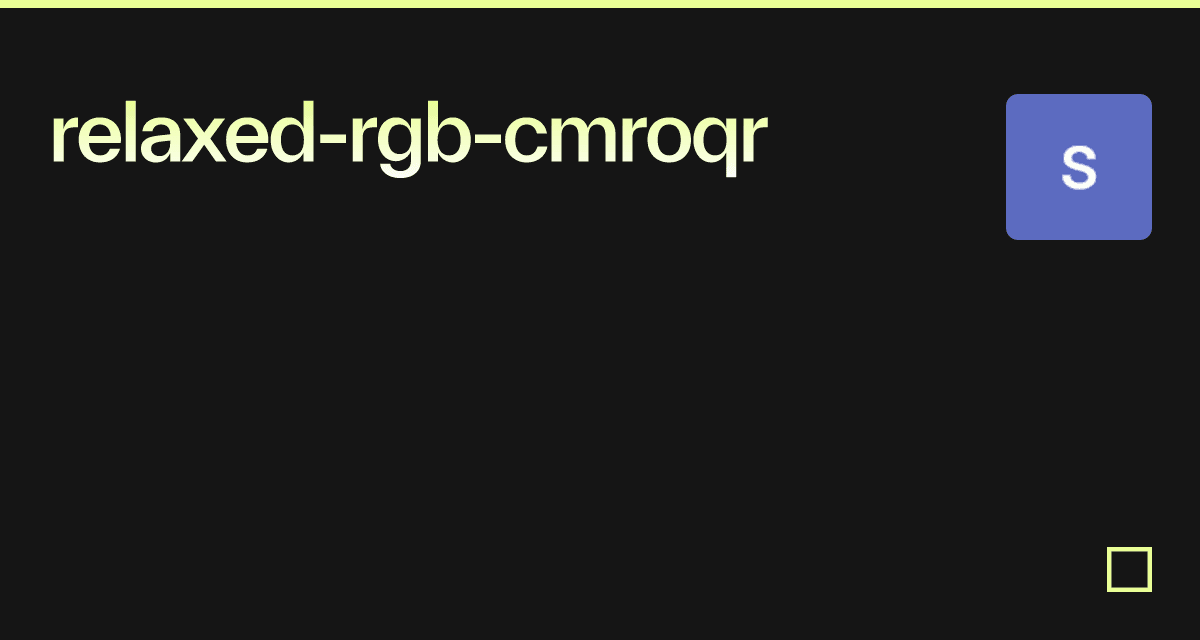 Relaxed Code relaxed-rgb-cmroqr - Codesandbox
