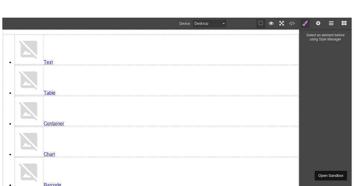 Vue GrapesJS (forked) Codesandbox