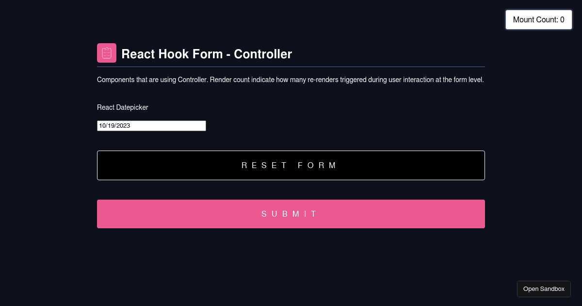 React Hook Form - Controller (forked) - Codesandbox