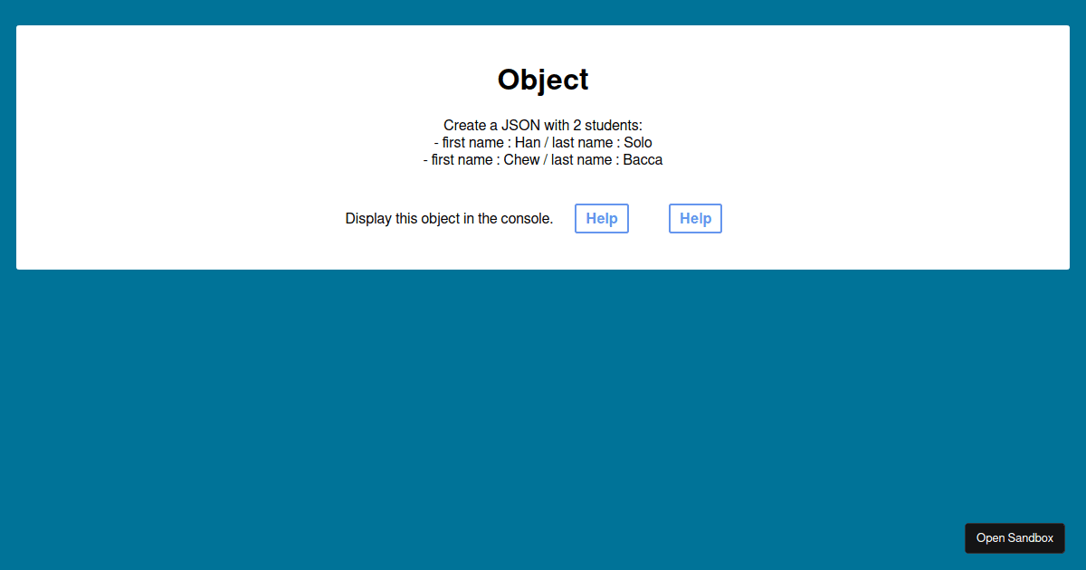 Object - Codesandbox