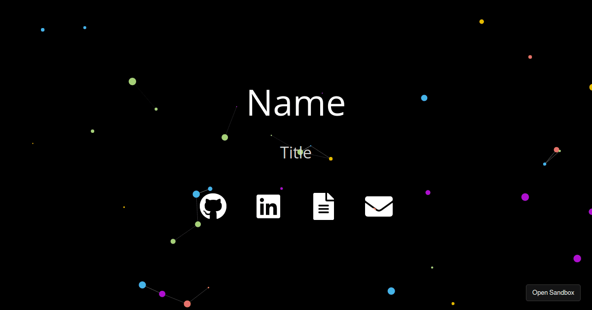 reactparticlesjs full height Codesandbox