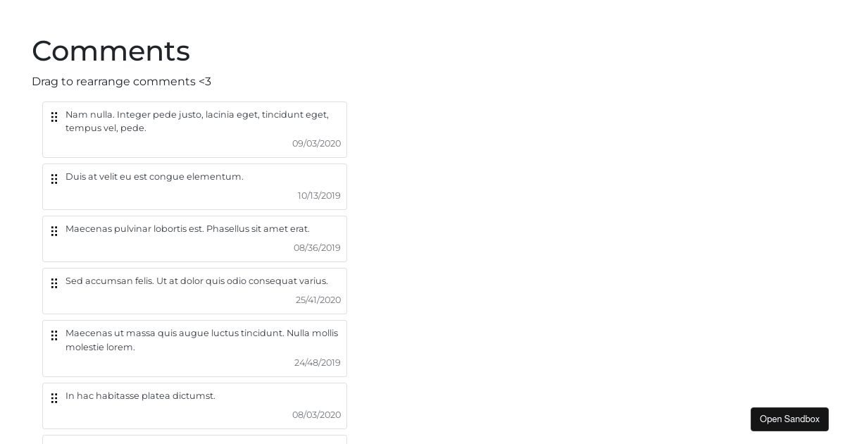 React Drag and Drop Sortable List (forked) - Codesandbox