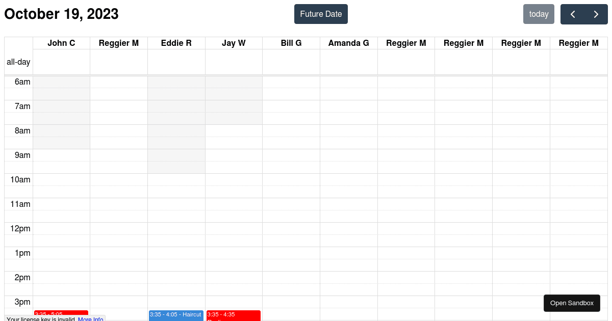 Full Calendar React (forked) - Codesandbox