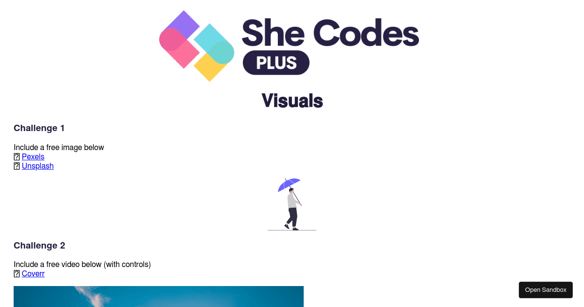 Visuals Challenge (forked) - Codesandbox
