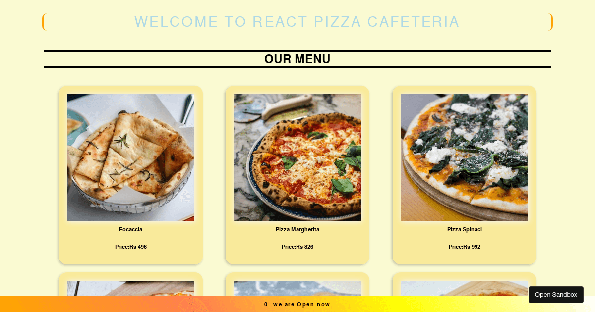 PizzaApp - Codesandbox