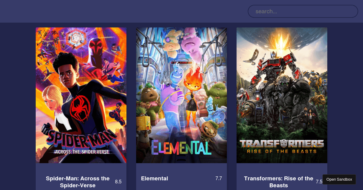 Movie Finder App Codesandbox