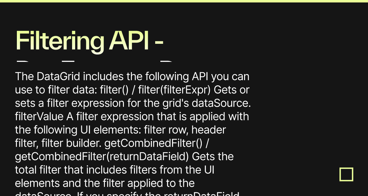 Filtering API - DevExtreme Data Grid - Codesandbox