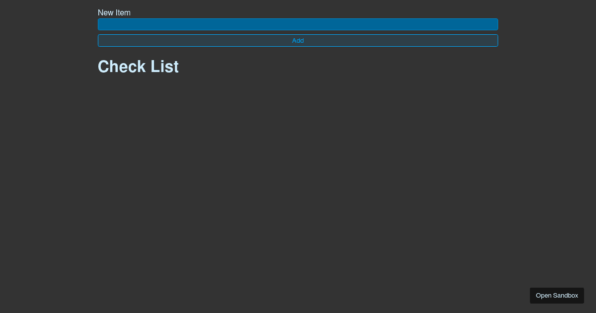Apper React Checklist - Codesandbox