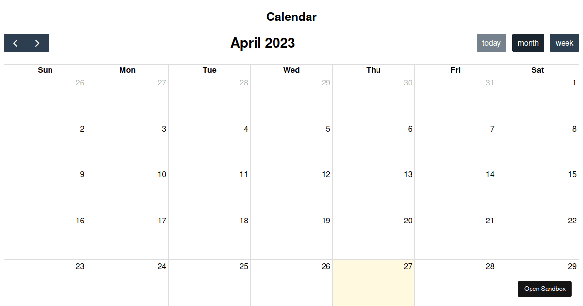Fullcalendar React 