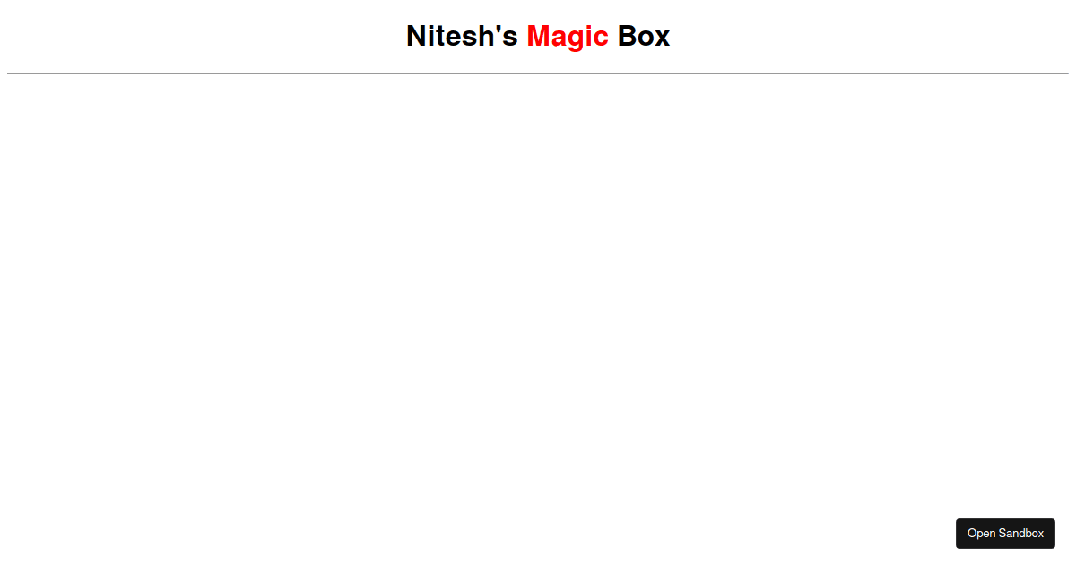 Magic box - Codesandbox