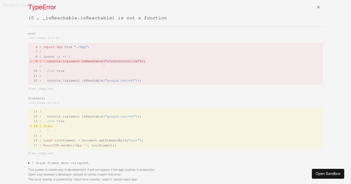 Installing and using an NPM module (forked) - Codesandbox