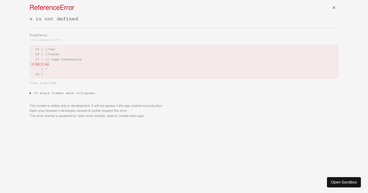 JavaScript (forked) - Codesandbox