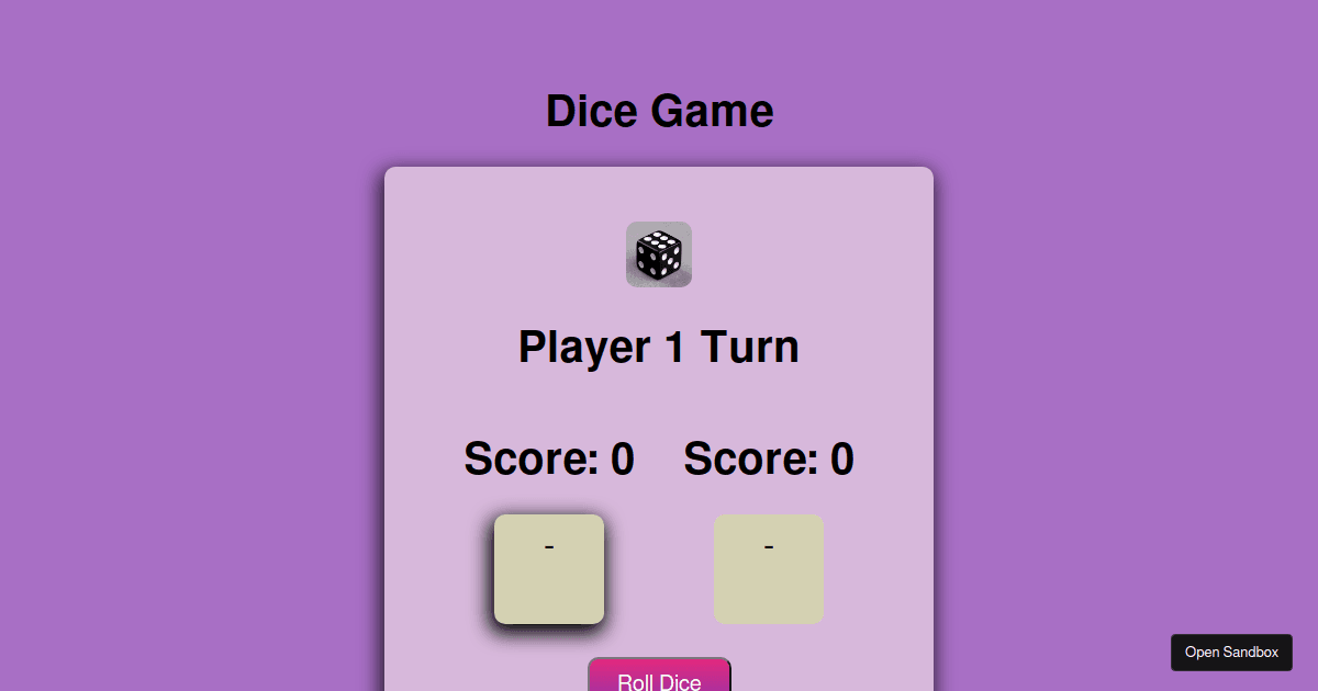 Dice game Codesandbox