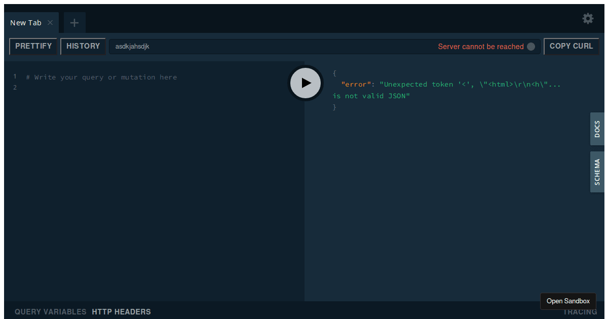 graphql-playground - Codesandbox