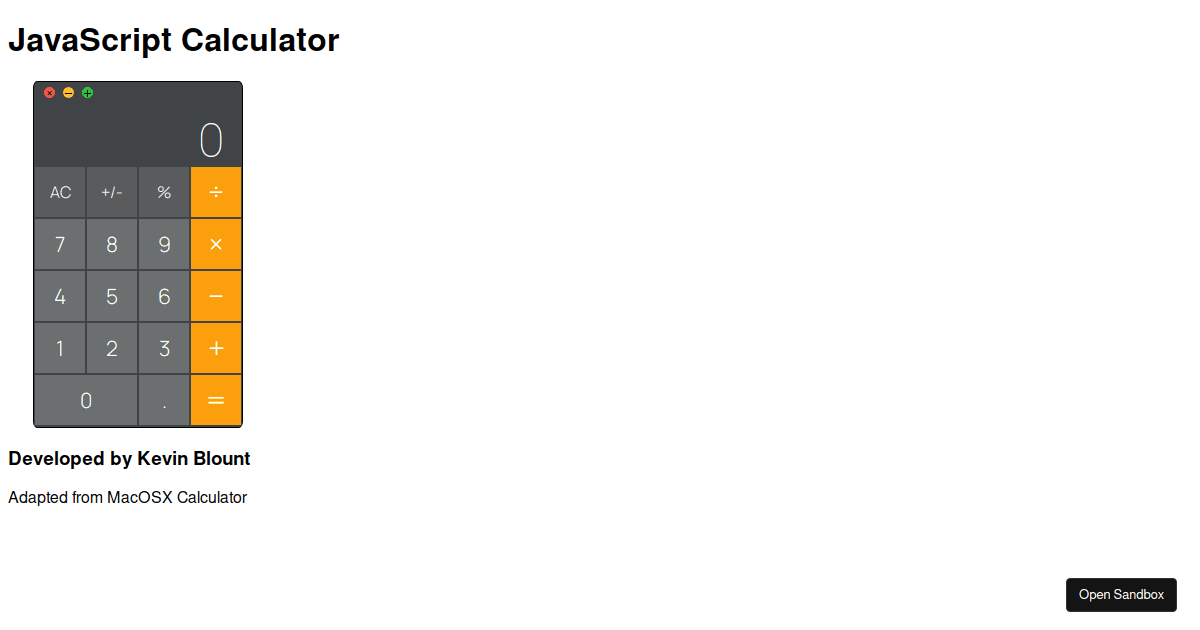 javascriptcalculator Codesandbox