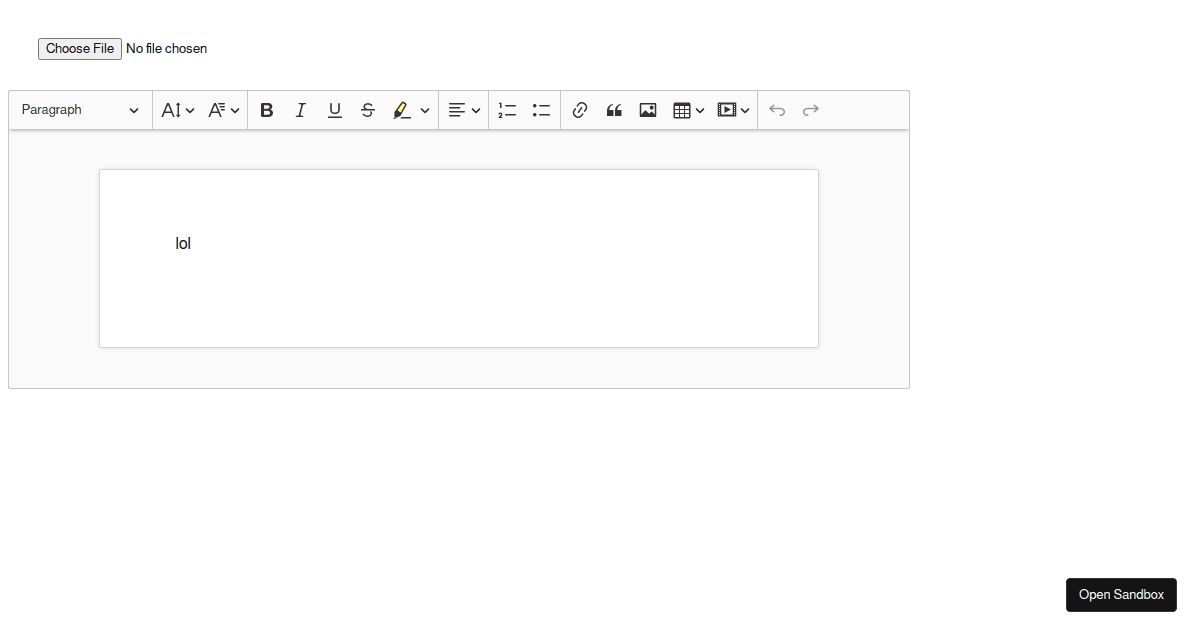 Text editor (forked) - Codesandbox