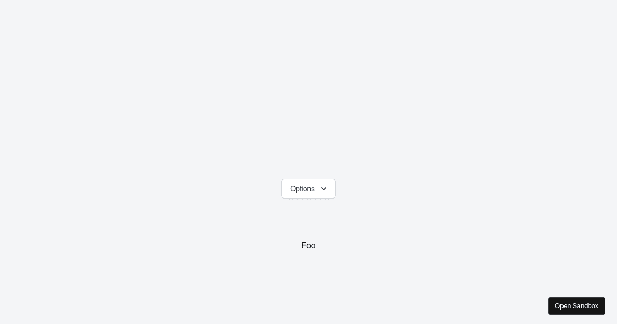 @headlessui/react Transition+Menu+Popper Example (forked) - Codesandbox