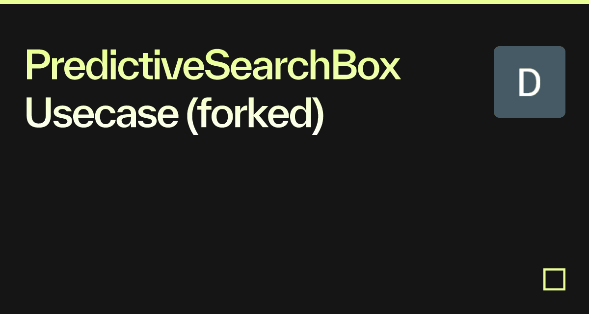 PredictiveSearchBox - Usecase (forked) - Codesandbox