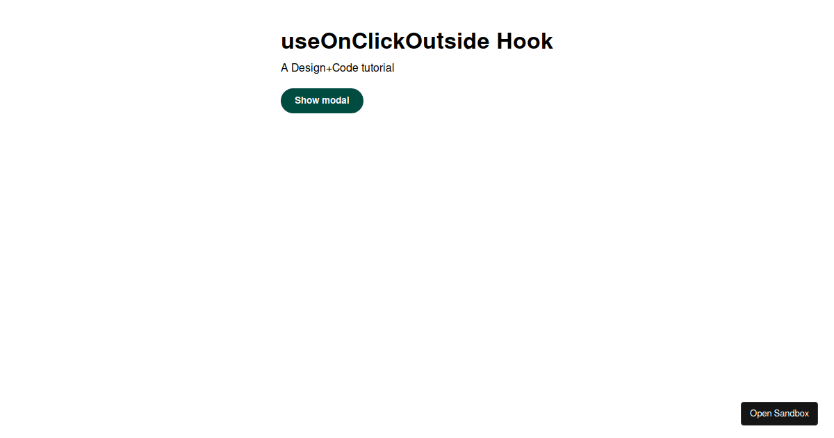 onClickOutside Hook - Codesandbox