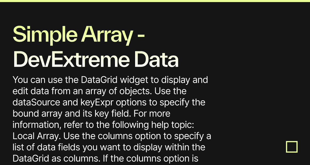 Simple Array - DevExtreme Data Grid - Codesandbox