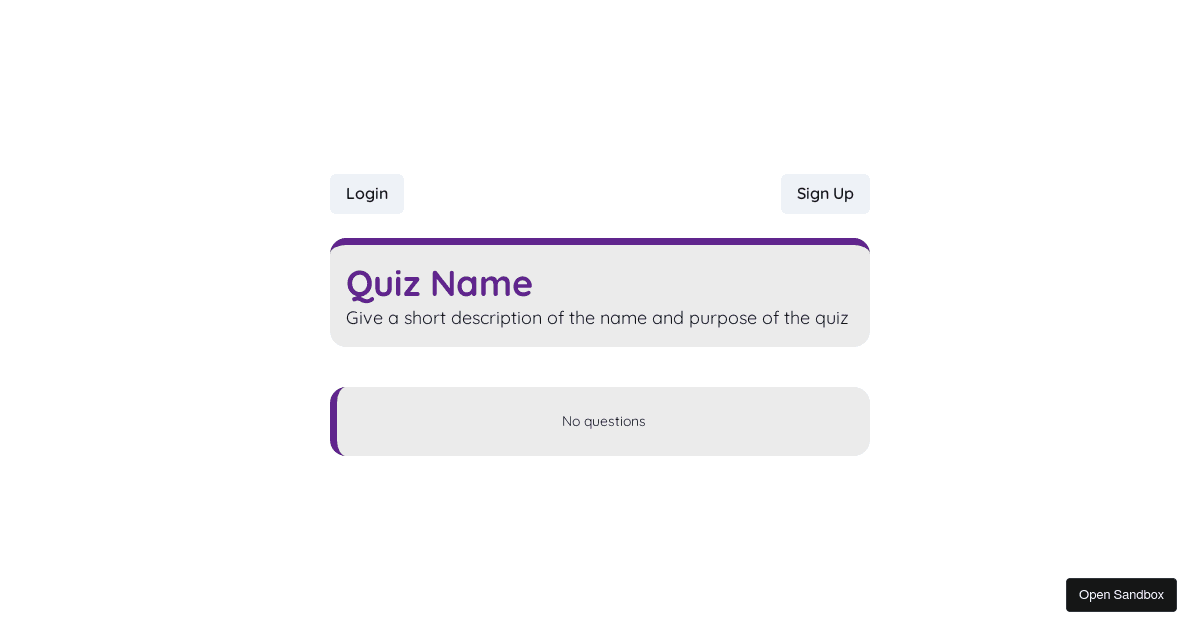 quiz - Codesandbox
