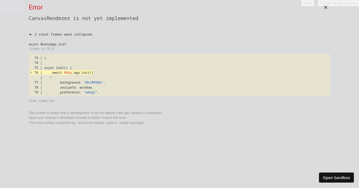 pixi.js-sandbox - Codesandbox