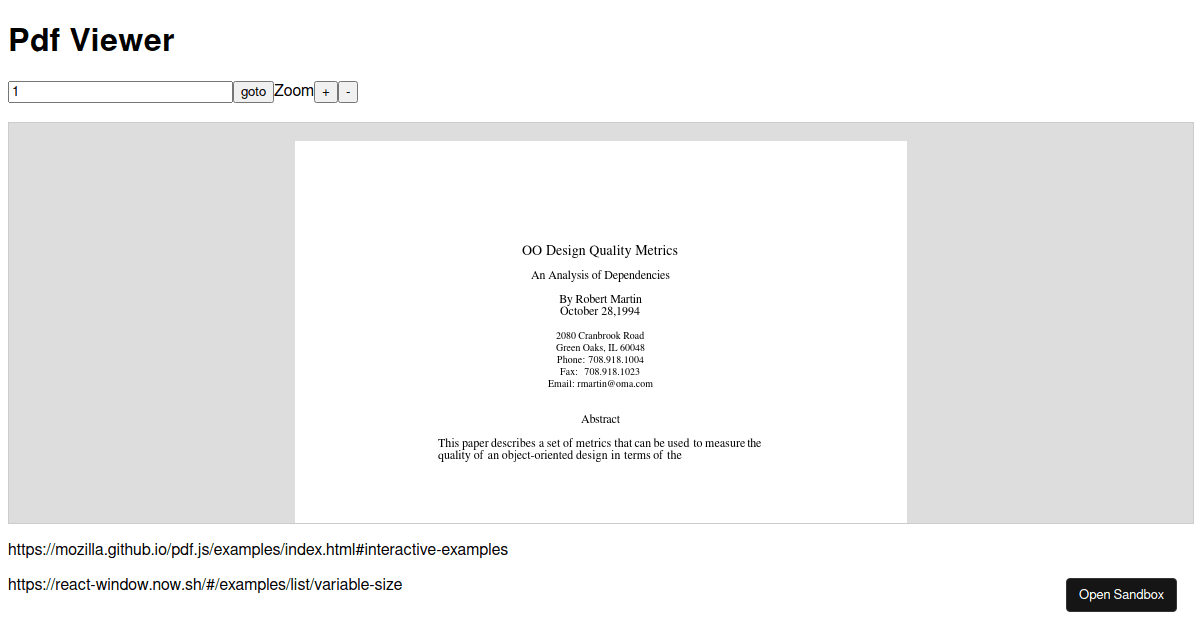 pdfviewer Codesandbox