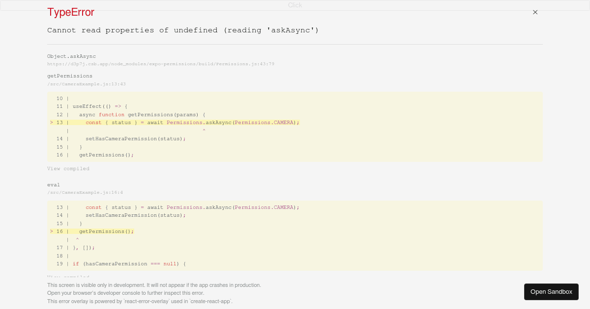 React Native - Codesandbox