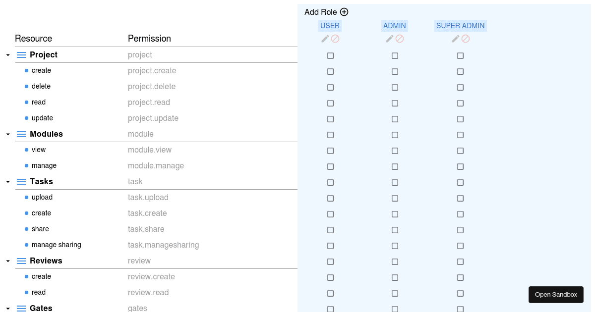 Roles Portal - Codesandbox