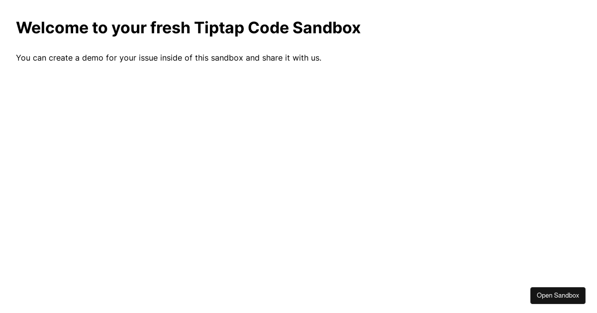 Editor Sandbox - Codesandbox