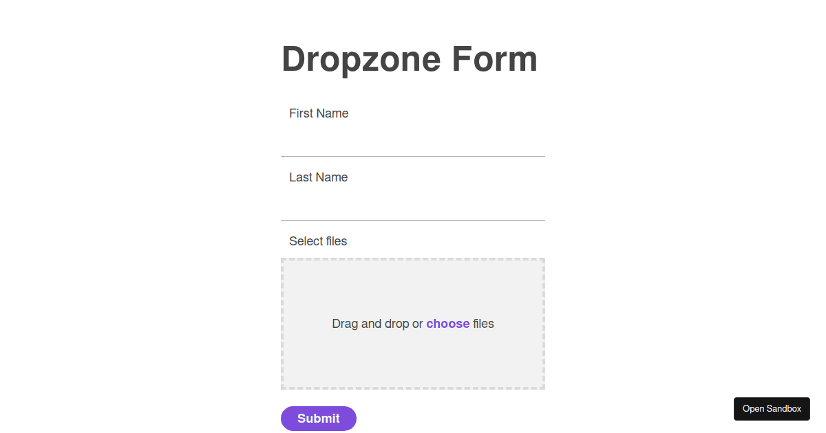 Dropzone - Codesandbox