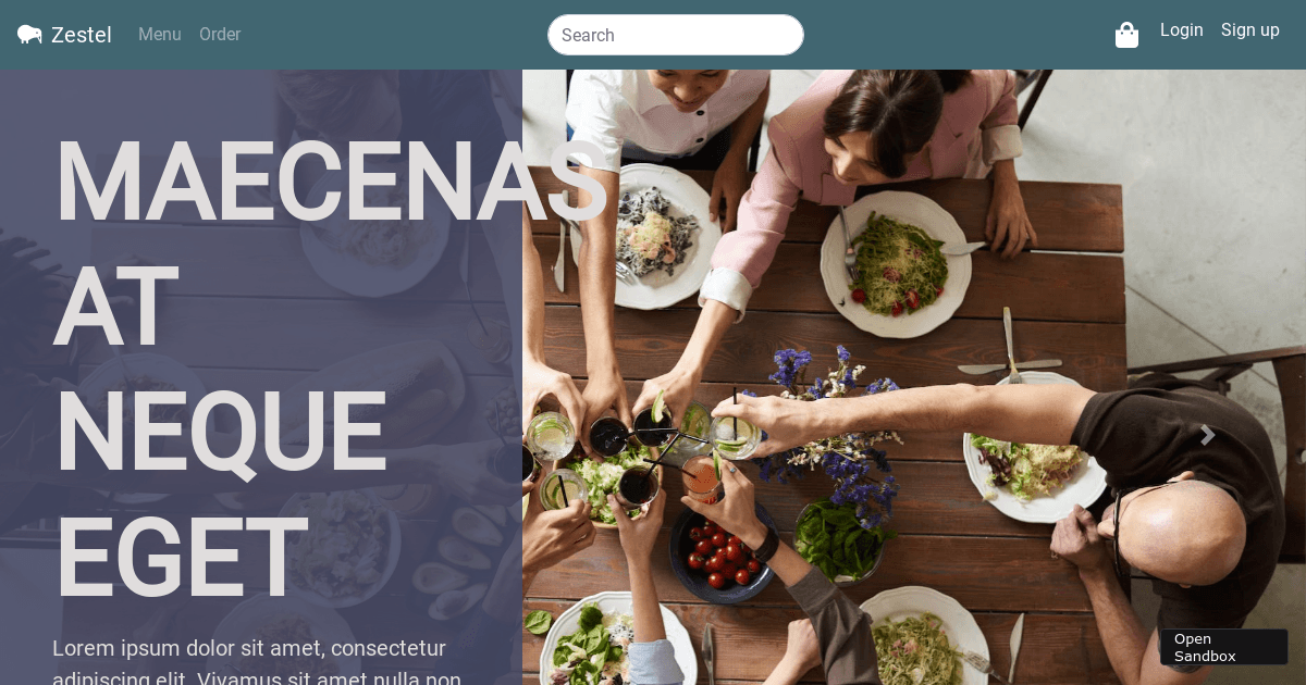 restaurant front end (forked) - Codesandbox