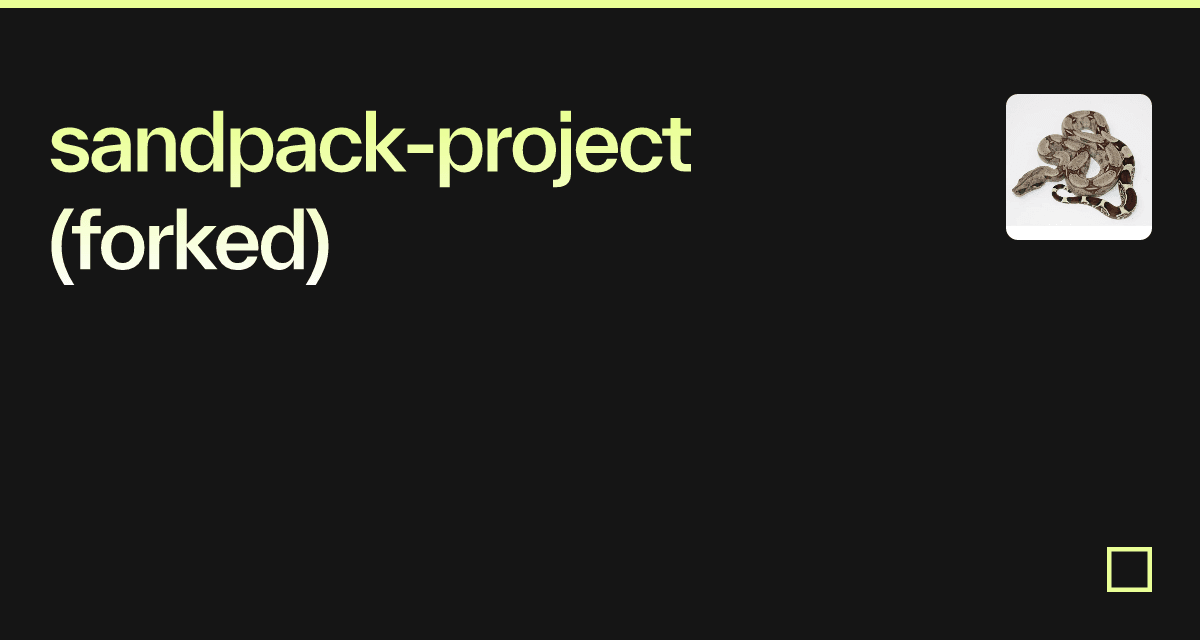 sandpack-project (forked) - Codesandbox