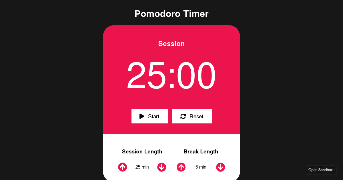 Pomodoro Timer - Codesandbox