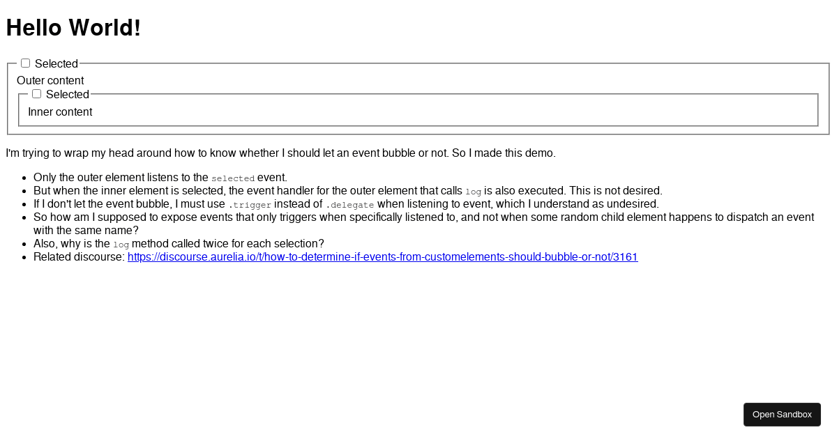 AuTs: Nested Events Playground - Codesandbox