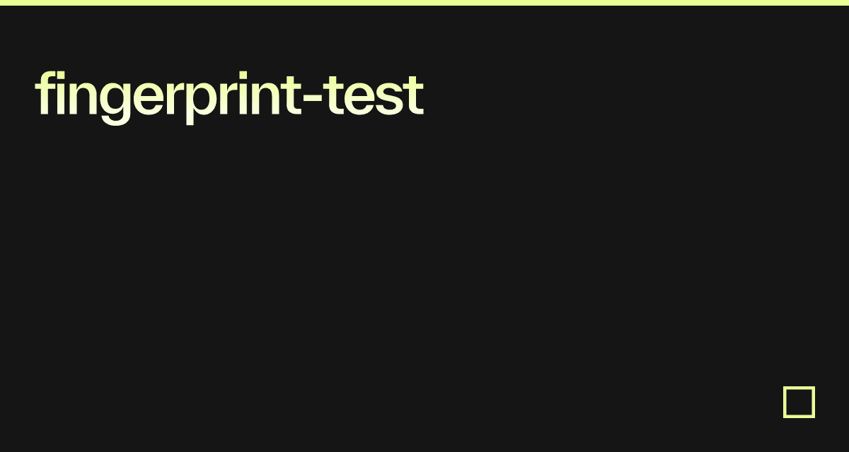 Fingerprint-test - Codesandbox