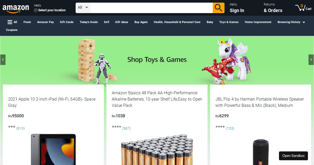 amazon-clone - Codesandbox