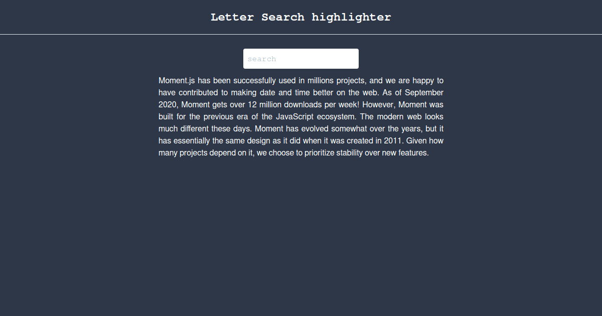 letter-search-highlighter-with-vanilla-js - Codesandbox