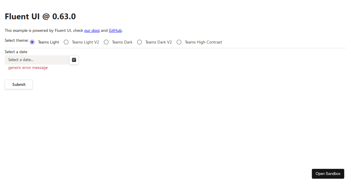 FormDatepicker with error message (forked) - Codesandbox