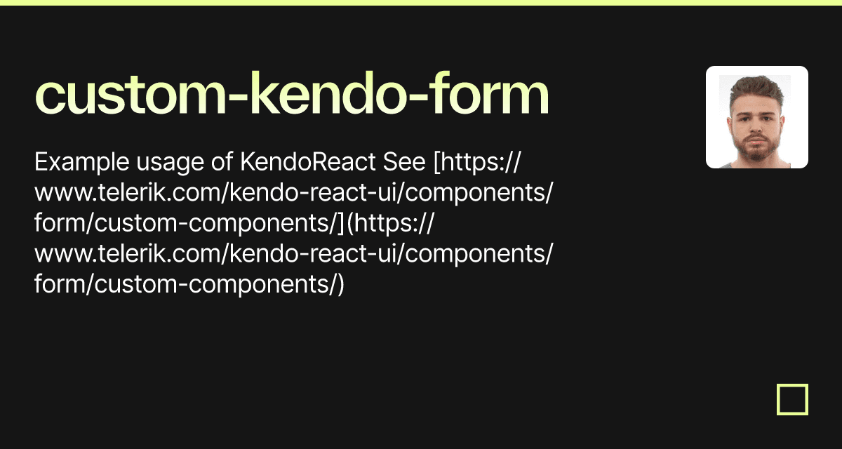 Custom-kendo-form - Codesandbox