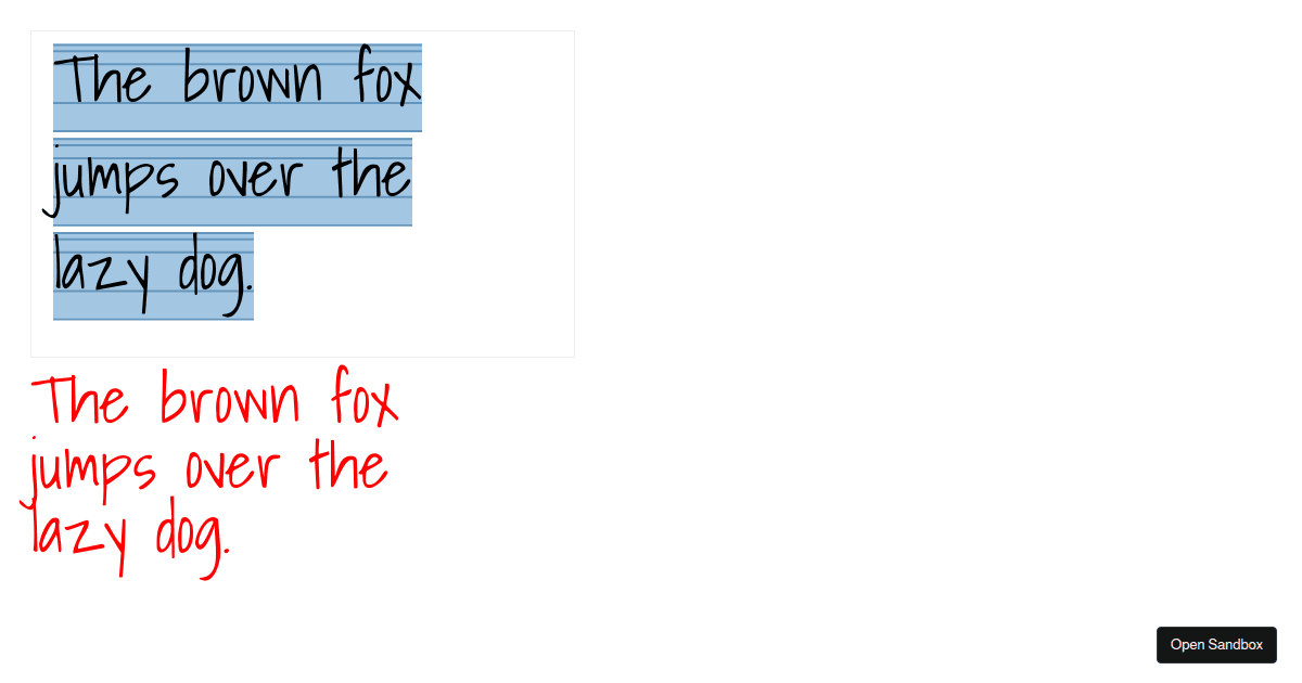 canvas font Codesandbox
