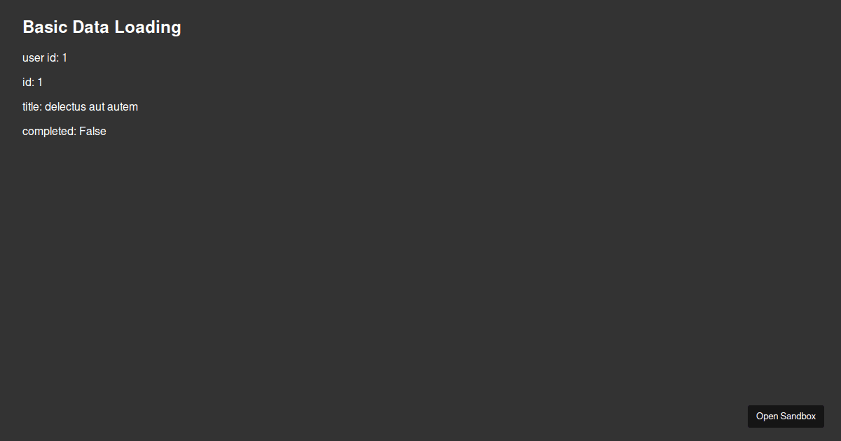 Basic Data Loading - Codesandbox