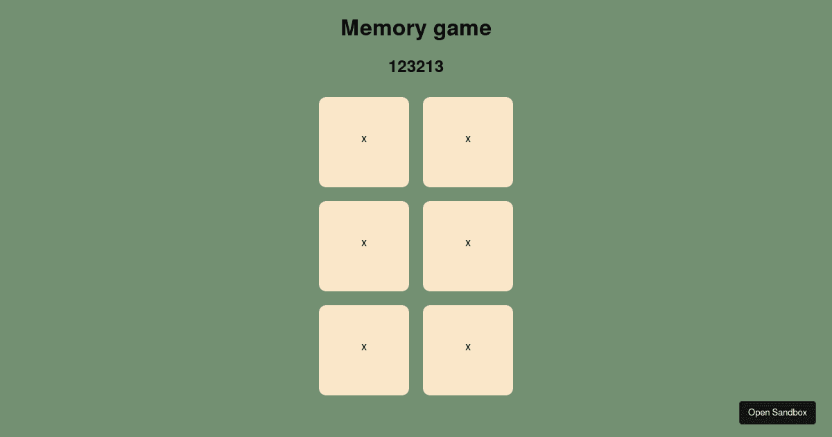 intent of memory game - Codesandbox
