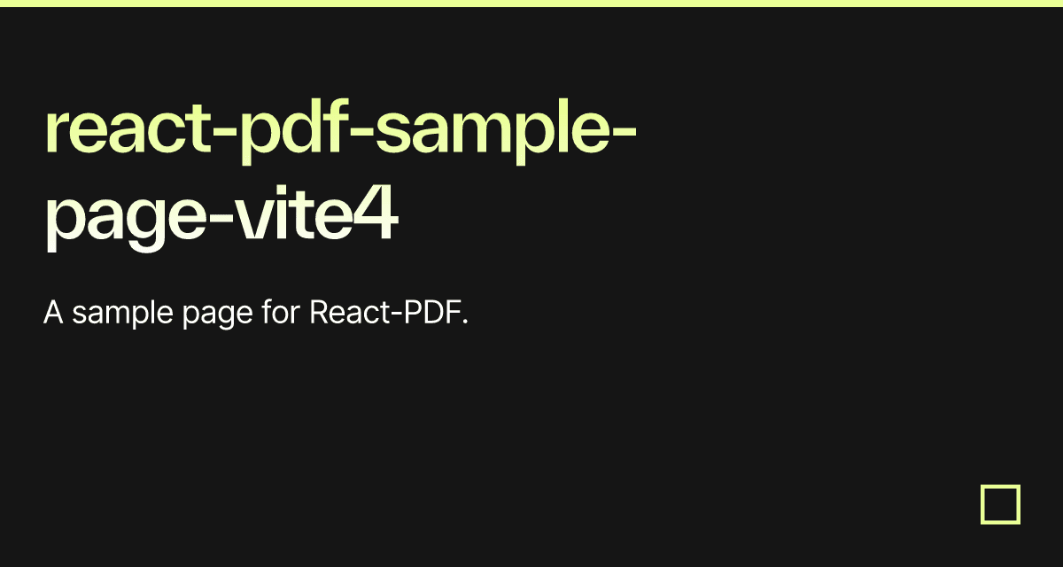 React Pdf Sample Page Vite Codesandbox