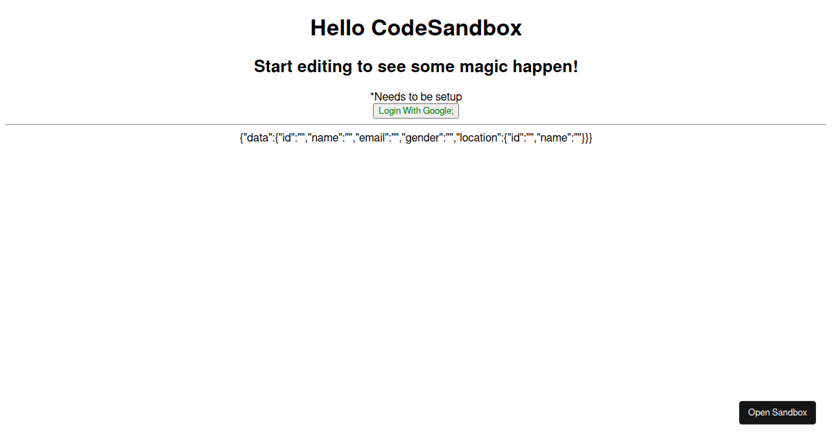 React oAuth2 Demo (forked) - Codesandbox