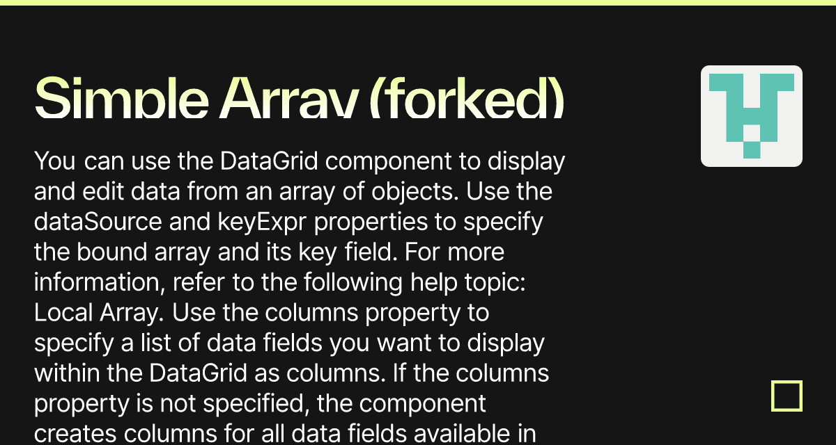Simple Array (forked) - Codesandbox