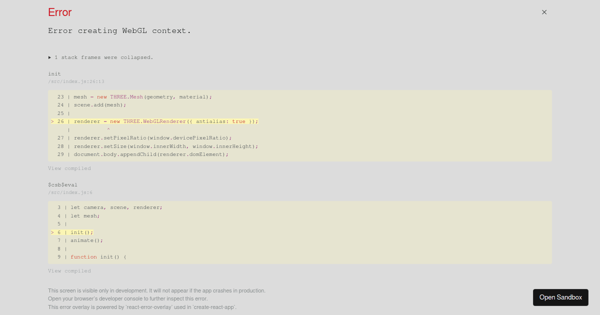 three.js sandbox - Codesandbox