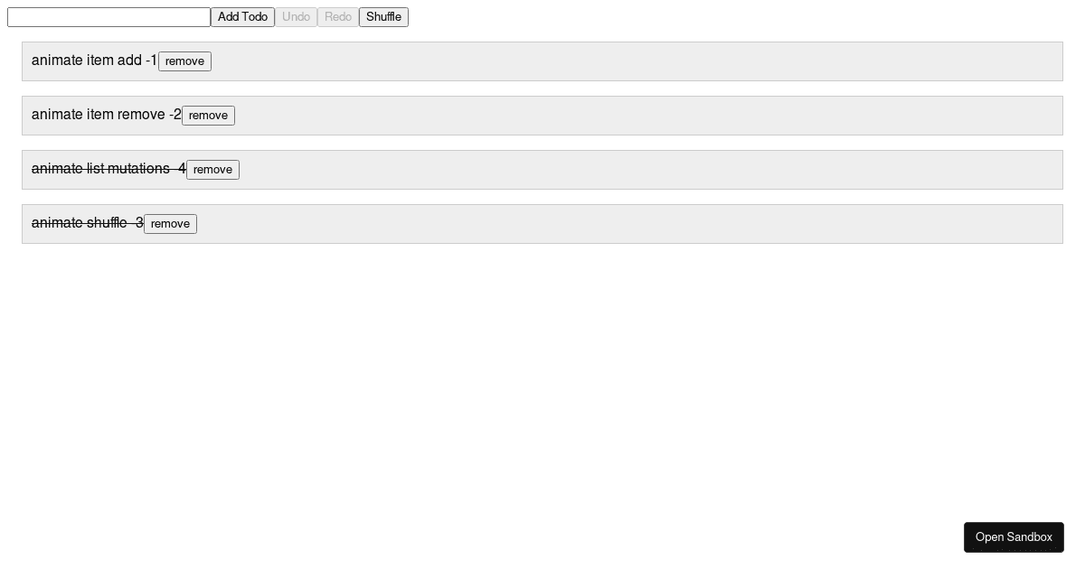 Solid Redux Undoable Todos - flipping - Codesandbox