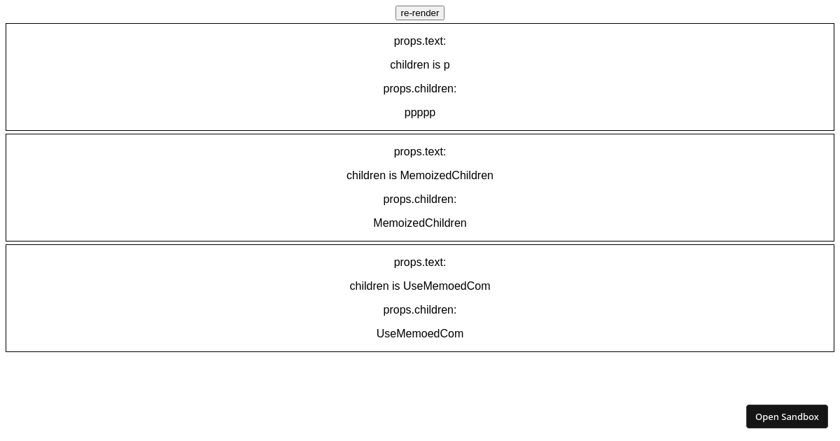 must use a useMemo com as React.memo children - Codesandbox