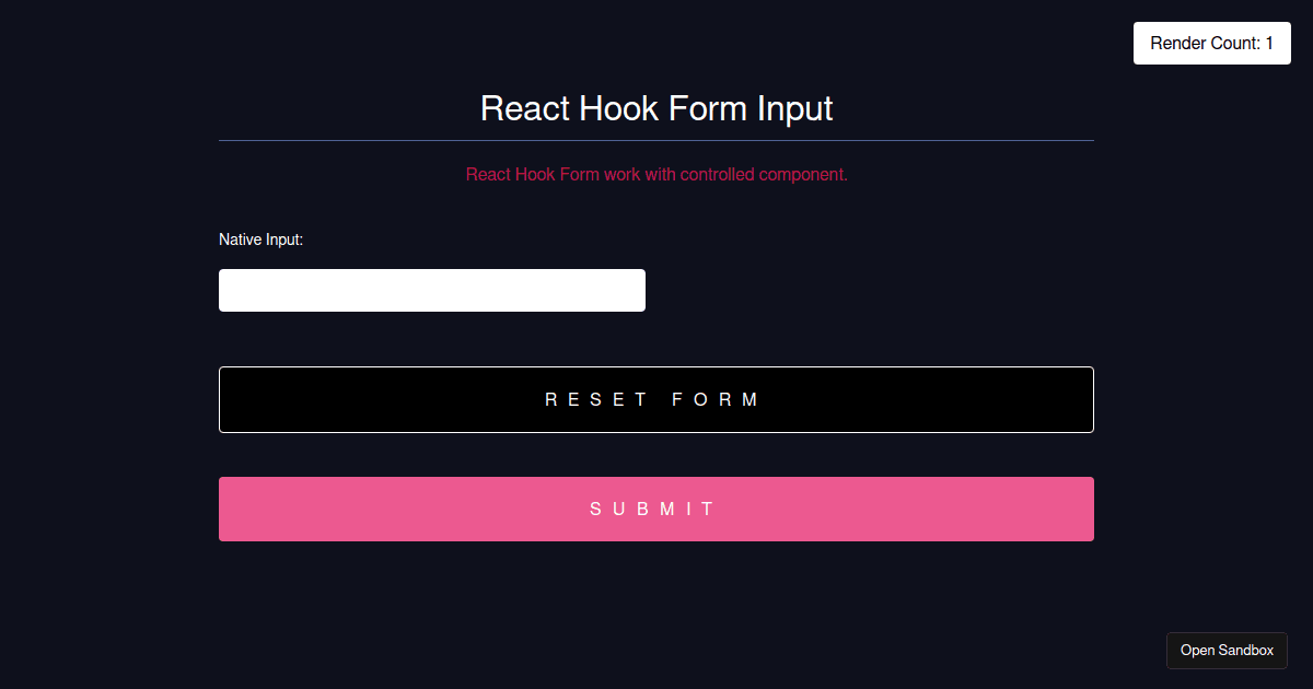 React Hook Form - RHFInput - Codesandbox